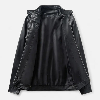 Robin | Herren Lederoptik Jacke mit Reißverschluss – Stilvolle Übergangsjacke im Biker-Design für Herbst & Winter