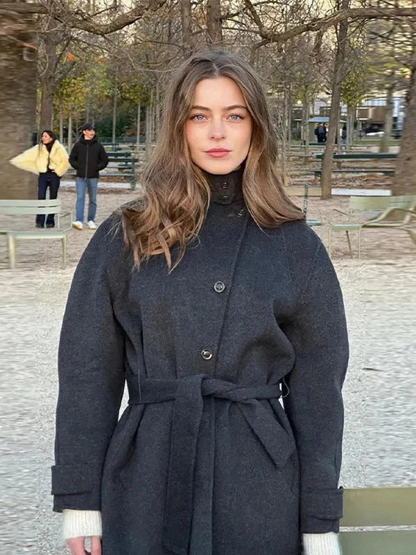 Elegant Chic | Damen Kurz-Mantel mit Bindegürtel