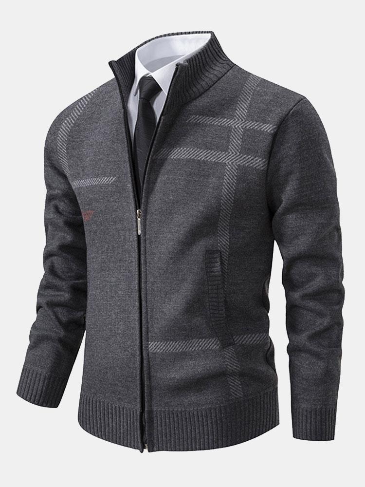 Sten | Herren Strickjacke mit Stehkragen