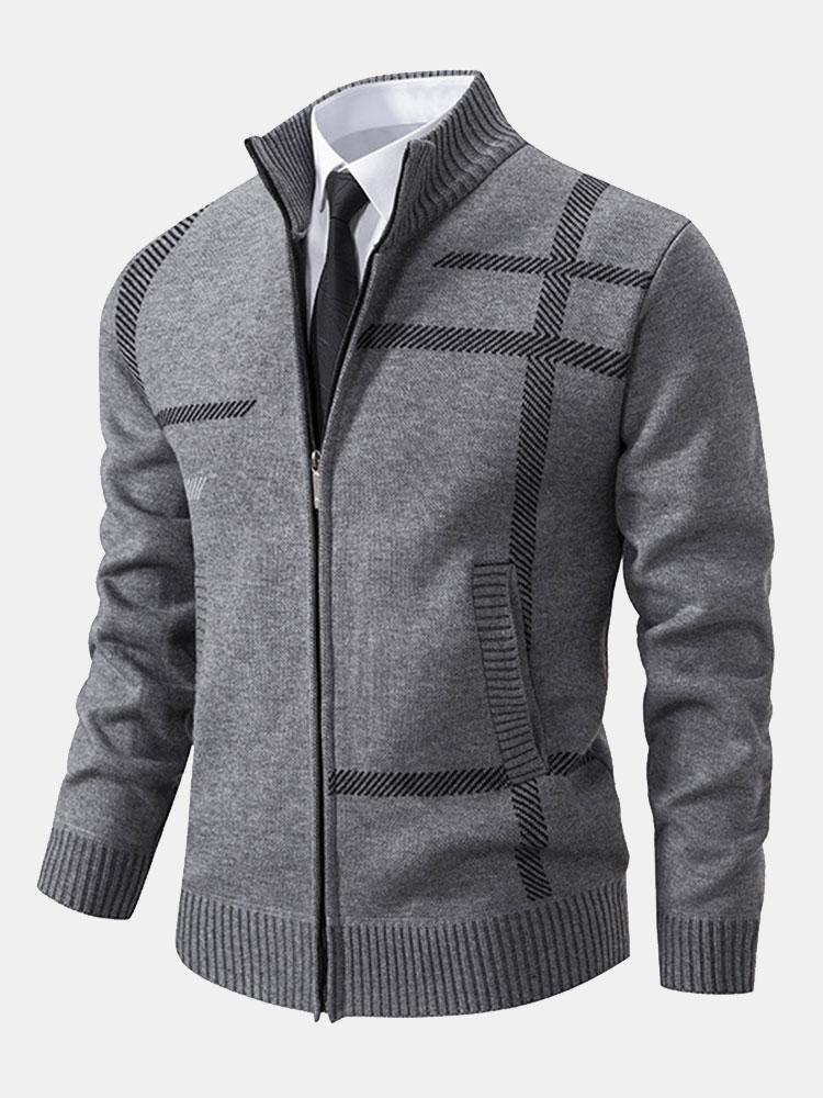 Sten | Herren Strickjacke mit Stehkragen