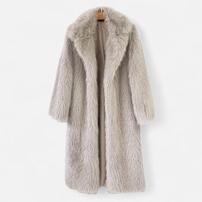 Damen Langer Faux-Fur Mantel | Eleganter Winter-Überwurf mit Kuschelfaktor