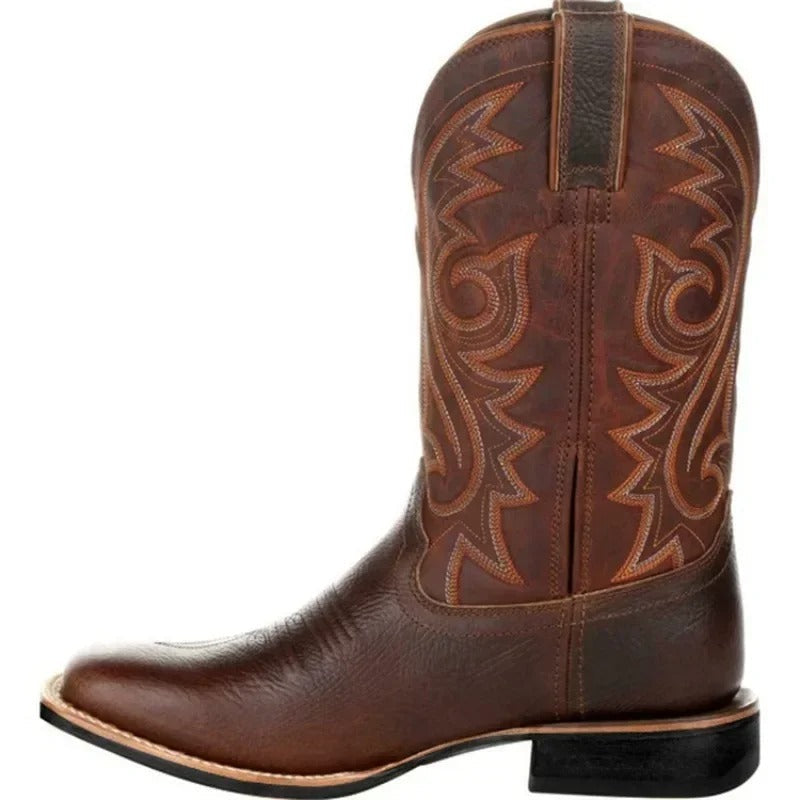 Oscar | Herren Cowboy Stiefel im Westernstil – Klassische Lederoptik für Alltag, Freizeit & Country-Look