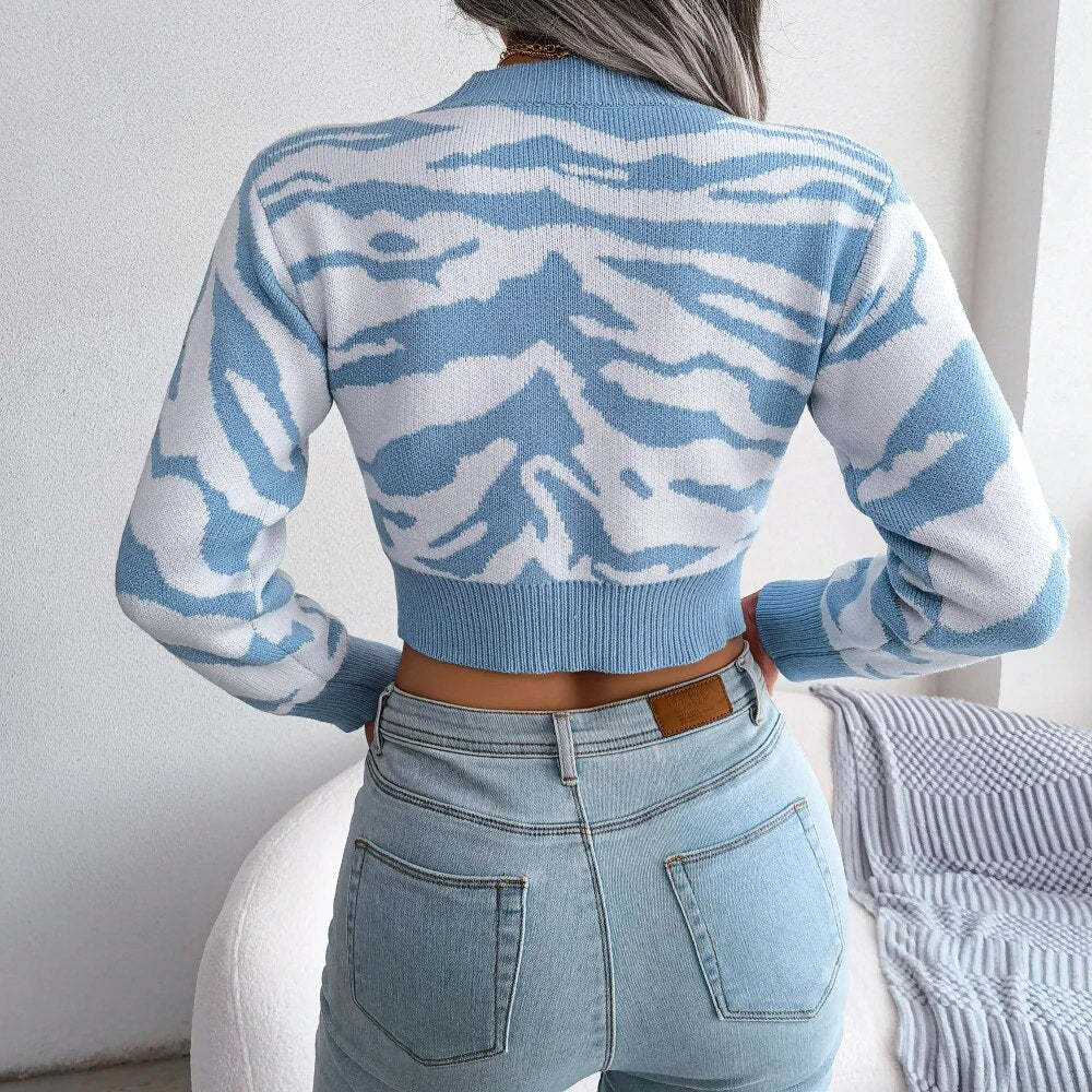 Tonnie | Cropped Zebra-Pullover – Modisch und Auffällig