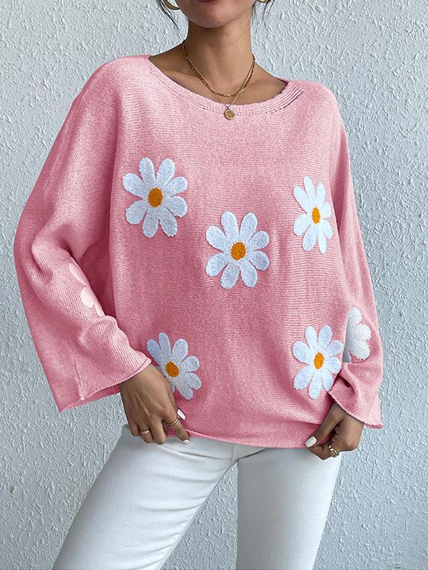 Kerola | Strickpullover mit Blumenstickerei für Damen