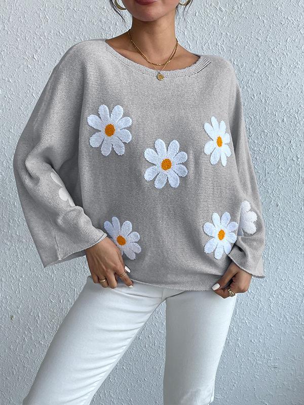 Kerola | Strickpullover mit Blumenstickerei für Damen