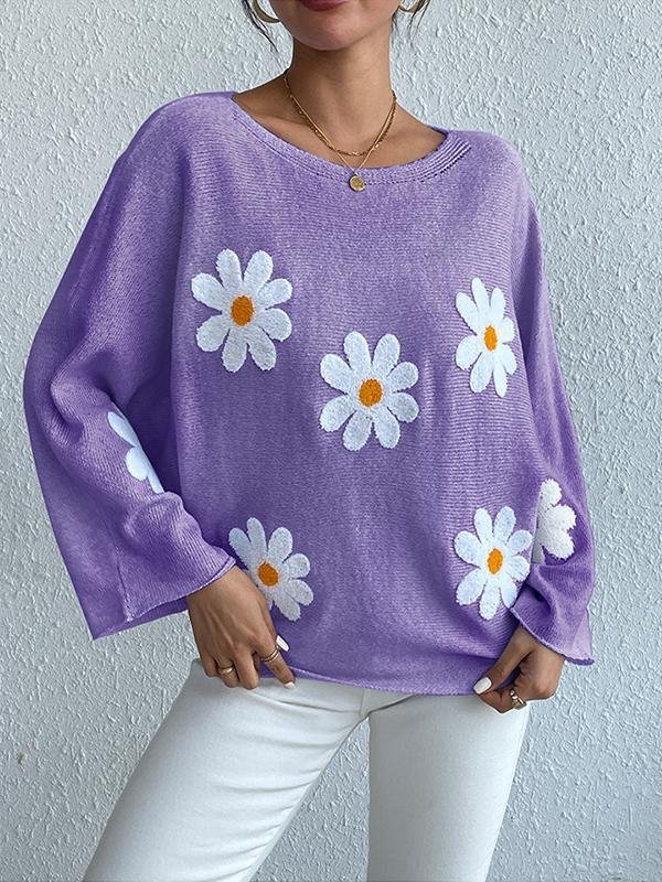 Kerola | Strickpullover mit Blumenstickerei für Damen