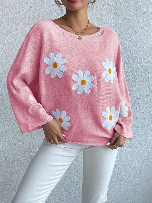 Kerola | Strickpullover mit Blumenstickerei für Damen