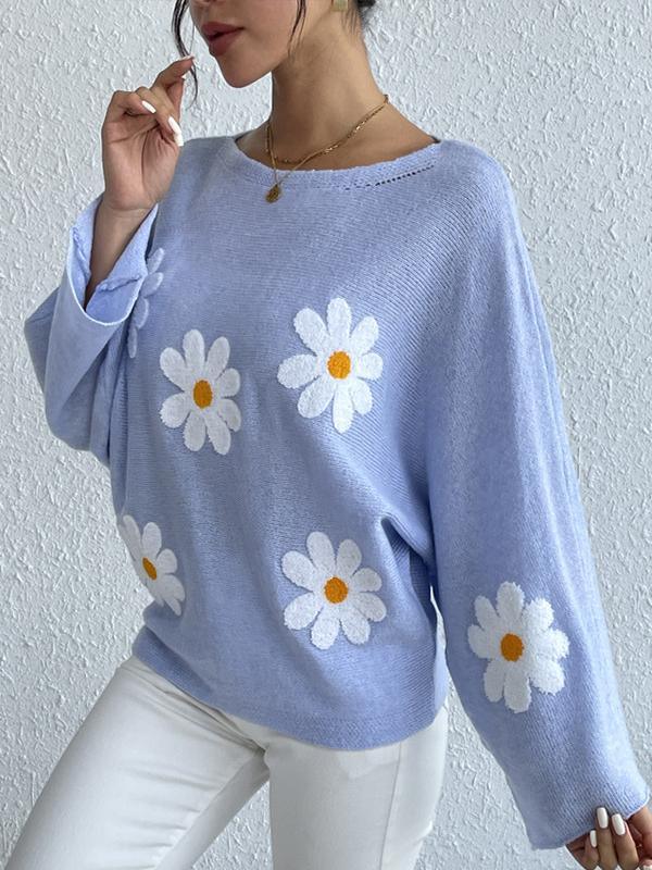 Kerola | Strickpullover mit Blumenstickerei für Damen