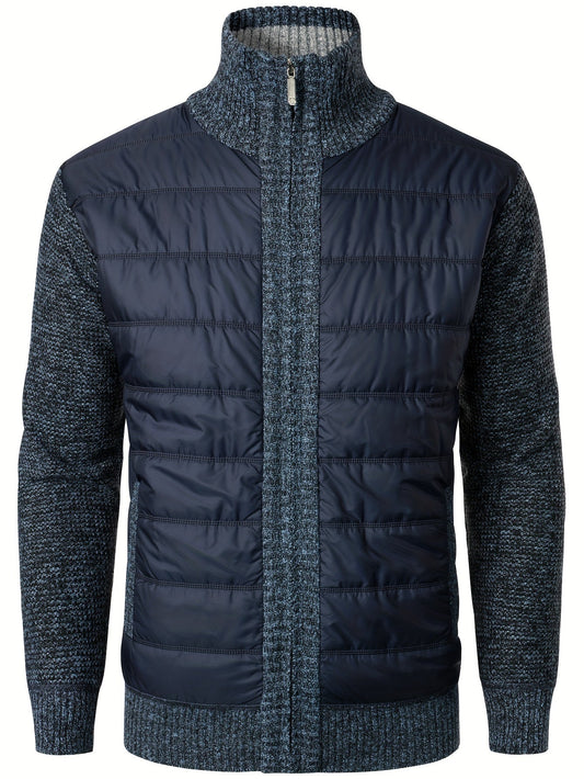 Bertoll | Elegante Herren-Cardigan-Jacke mit Reißverschluss und Rollkragen