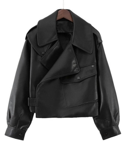 Tatiana | Klassische Damen Bikerjacke aus weichem PU-Leder