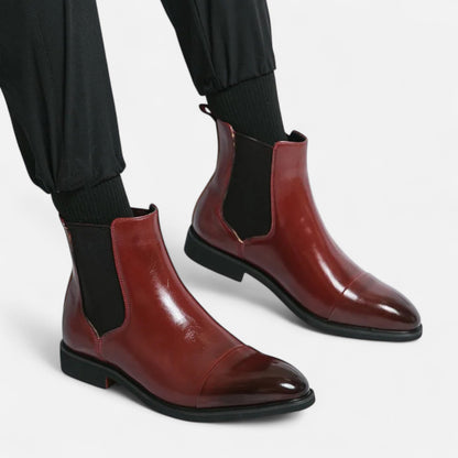 Herren Chelsea Boots Noir | Elegante Schuhe mit markanter roter Sohle