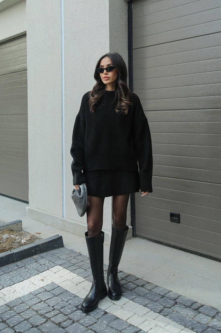 Damen Strick-Set Pullover & Minirock | Moderner Cozy-Look für Herbst & Winter