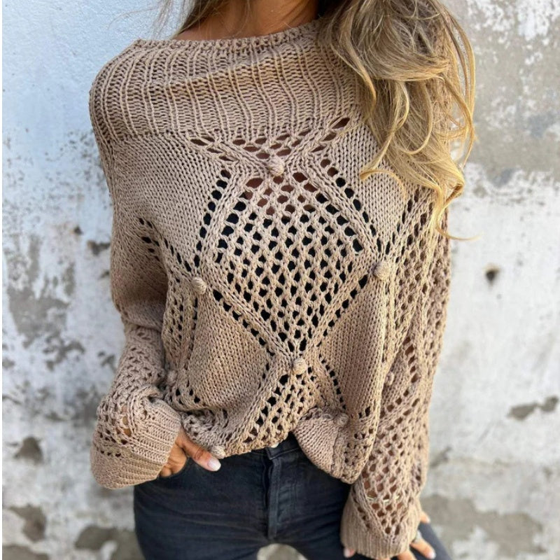 Vina | Stilvoller Strickpullover mit Cut-Out-Details & Modernem Look