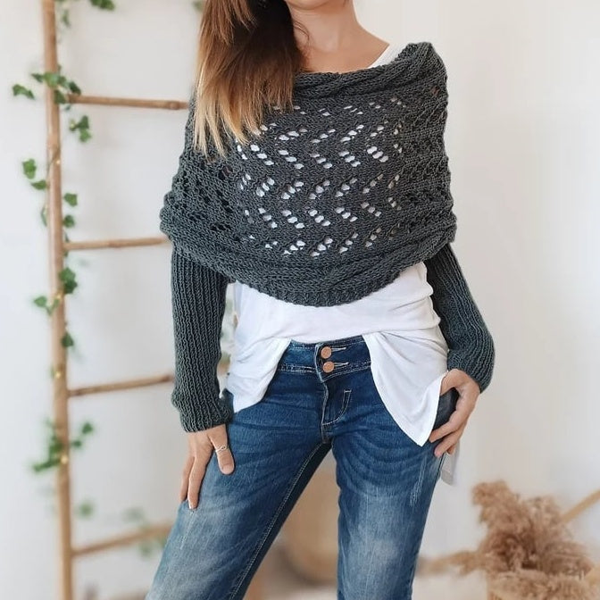 Verity | Eleganter Strickpullover mit Cut-Out & Wickeloptik