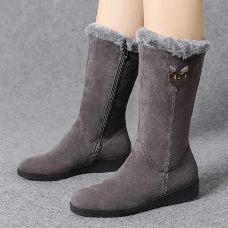 Tabea | Damen-Thermo-Stiefel mit Seitenreißverschluss – Mittellang & Warm mit Fleecefutter