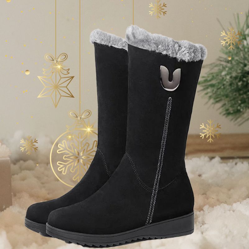 Tabea | Damen-Thermo-Stiefel mit Seitenreißverschluss – Mittellang & Warm mit Fleecefutter