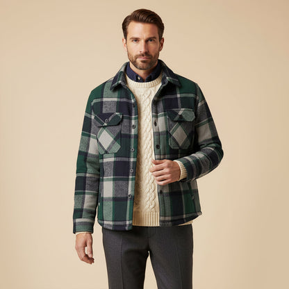 Herren Flanell-Hemdjacke mit Fleece-Futter | Warme Outdoor-Überhemdjacke