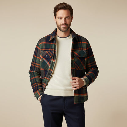 Herren Flanell-Hemdjacke mit Fleece-Futter | Warme Outdoor-Überhemdjacke