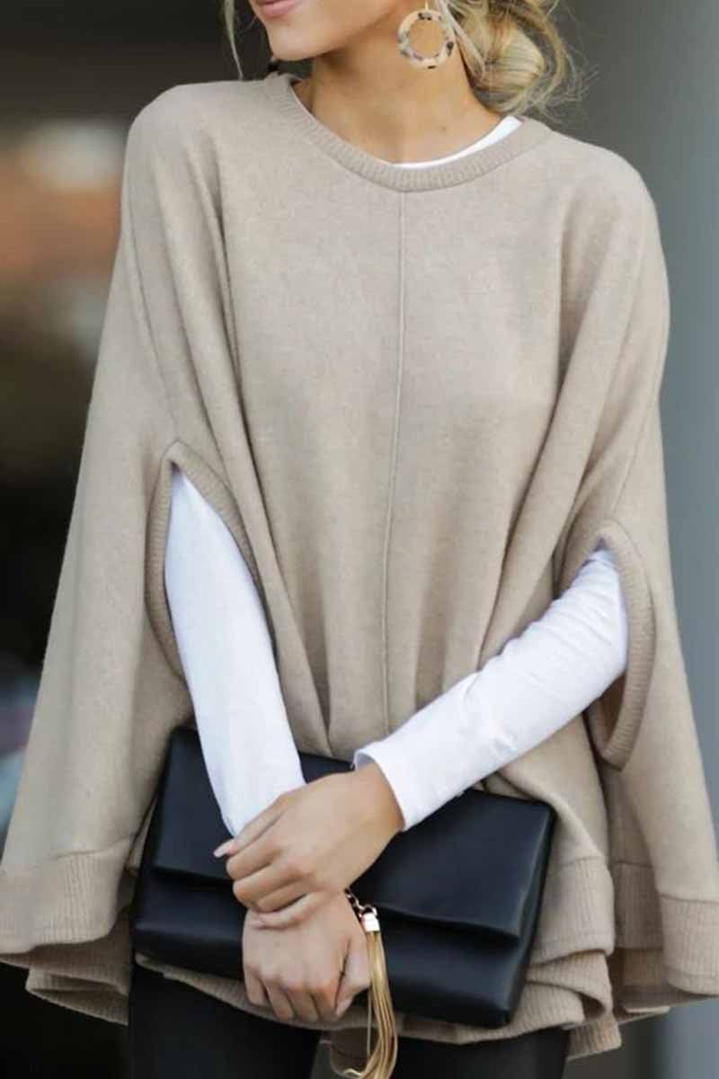 Lotte | Damen Pullover im Cape-Stil mit Rundhalsausschnitt – Bequem & Modisch für Jeden Tag