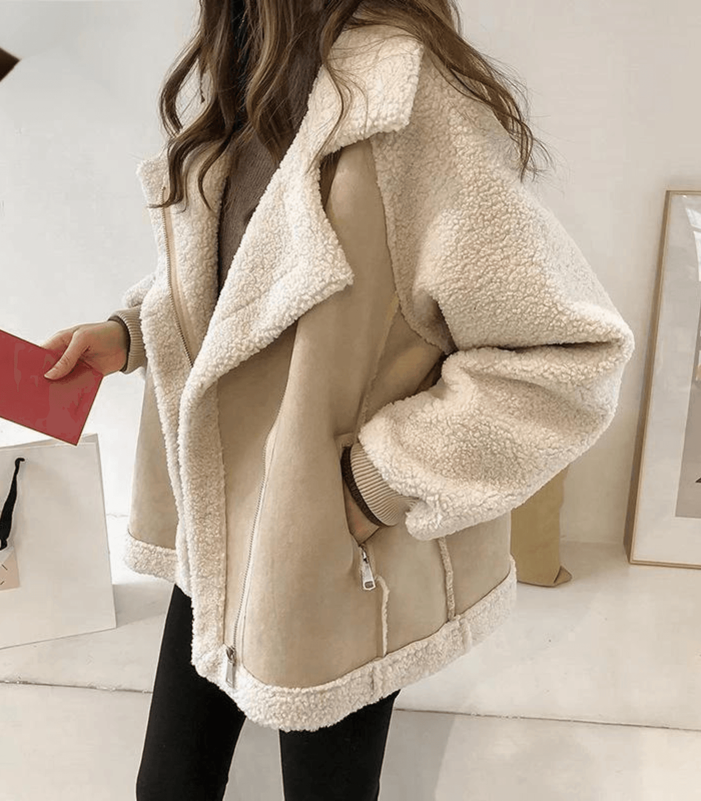 Rosalini | Gemütliche Winterjacke mit Imitation-Lammfell