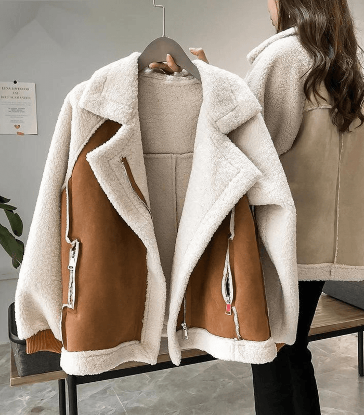 Rosalini | Gemütliche Winterjacke mit Imitation-Lammfell