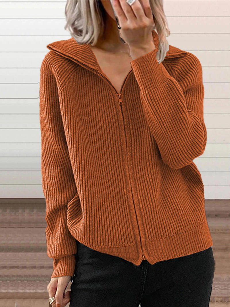 Yalora | Strickjacke mit Reißverschluss und zeitlosem, einfarbigem Design